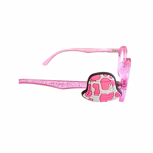 Cow Print Hat Glasses Charm