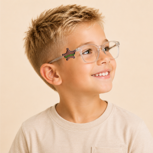 Cowboy Badge Glasses Charm for Kids | Fun Eyewear Accessory