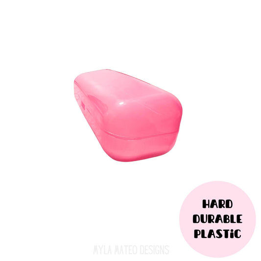 Large Pink Glasses Case, Hard Plastic Case, Sunglasses Case, Glasses Protection, Cases for Kids, Sunglasses Protection, Eyeglasses Case