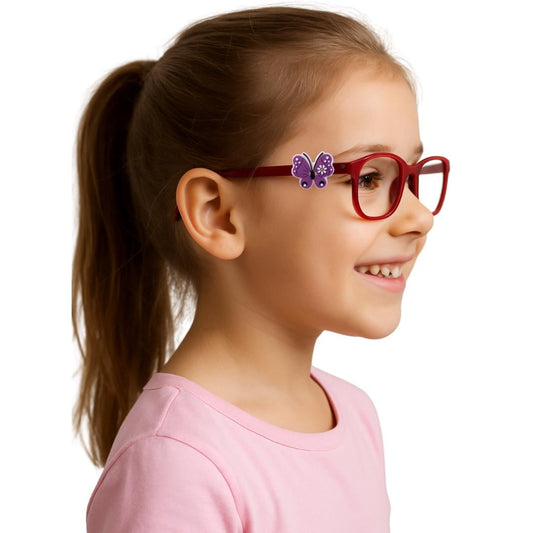 Violet Meadow Butterfly Glasses Charm: Personalized Eyewear Accessory