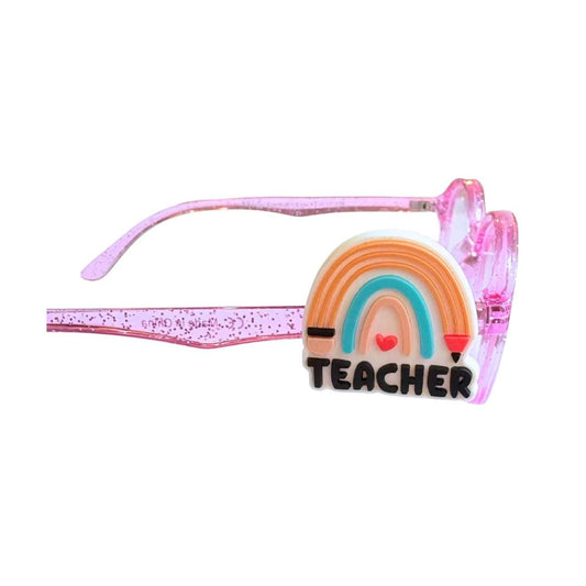 Teacher Rainbow Glasses Charm for Kids: Fun Teaching Eyeglass Accessory