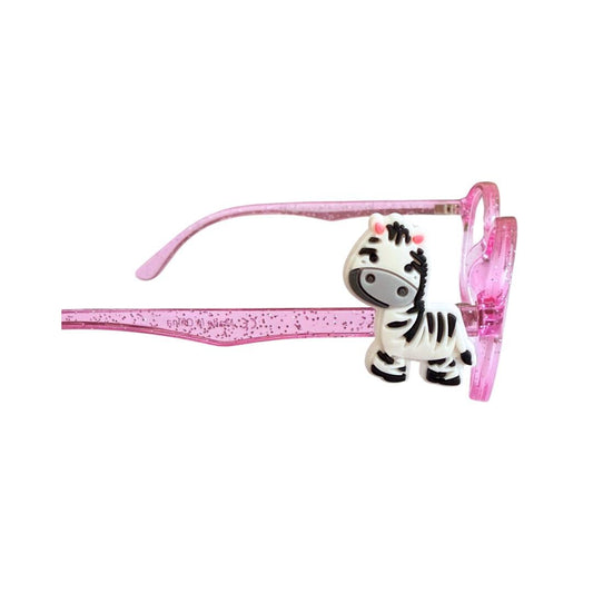 Zebra Safari Glasses Charm for Kids: Fun Animal Eyeglass Accessory