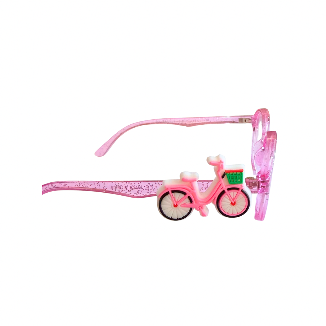 Pink Bicycle Glasses Charm