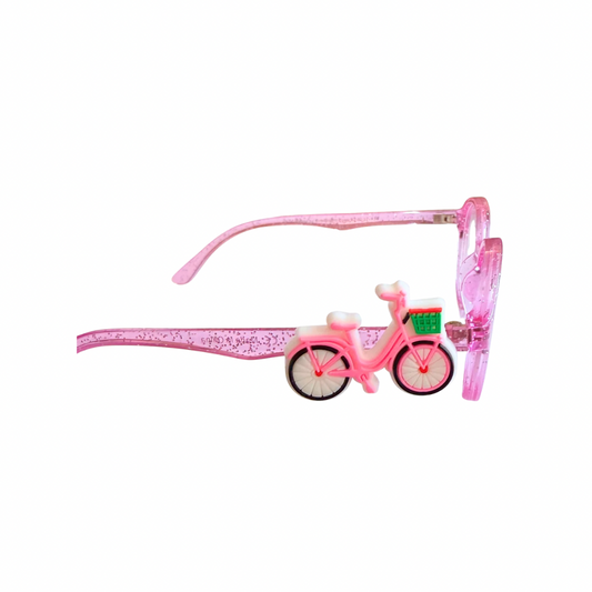 Pink Bicycle Glasses Charm