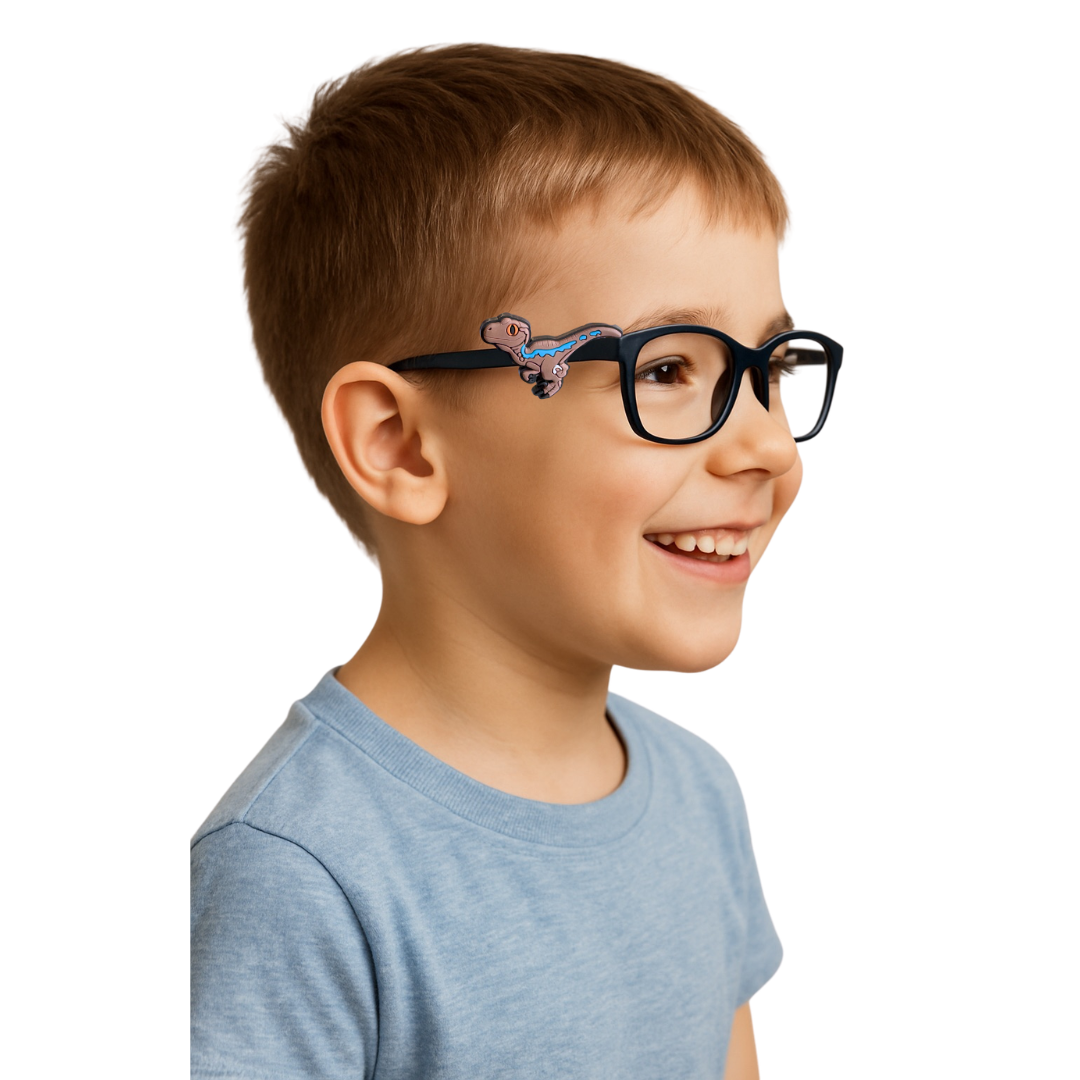Realistic Velociraptor Glasses Charm | Dinosaur Eyewear Accessory for Kids