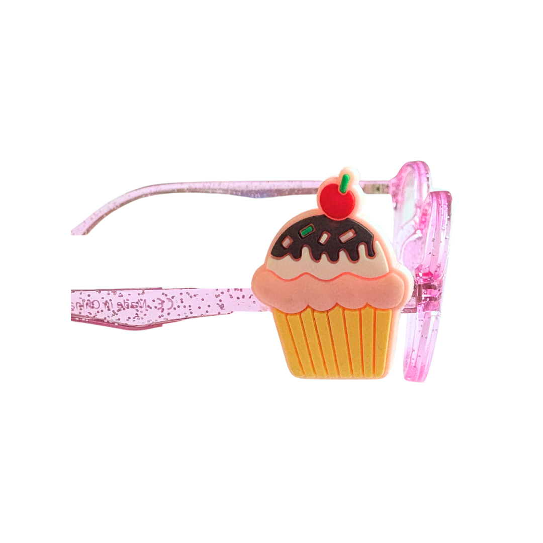 Birthday Cupcake Glasses Charm