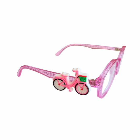 Pink Bicycle Glasses Charm