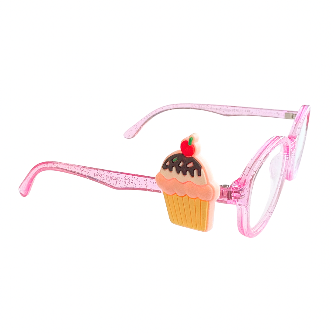 Birthday Cupcake Glasses Charm