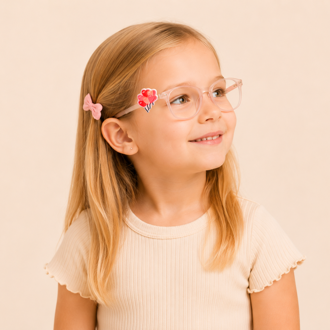 Valentines Day Balloons Glasses Charm for Kids | Fun Eyewear Accessory