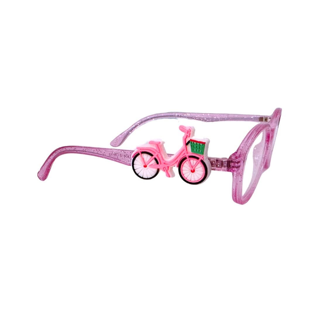 Pink Bicycle Glasses Charm