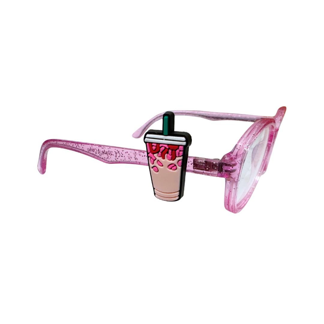 Iced Coffee Glasses Charm, Personalized Gift, Eyeglass Accessories for Kids, Sunglasses Accessory, Coffee Lovers, Glasses Hugger, Charms