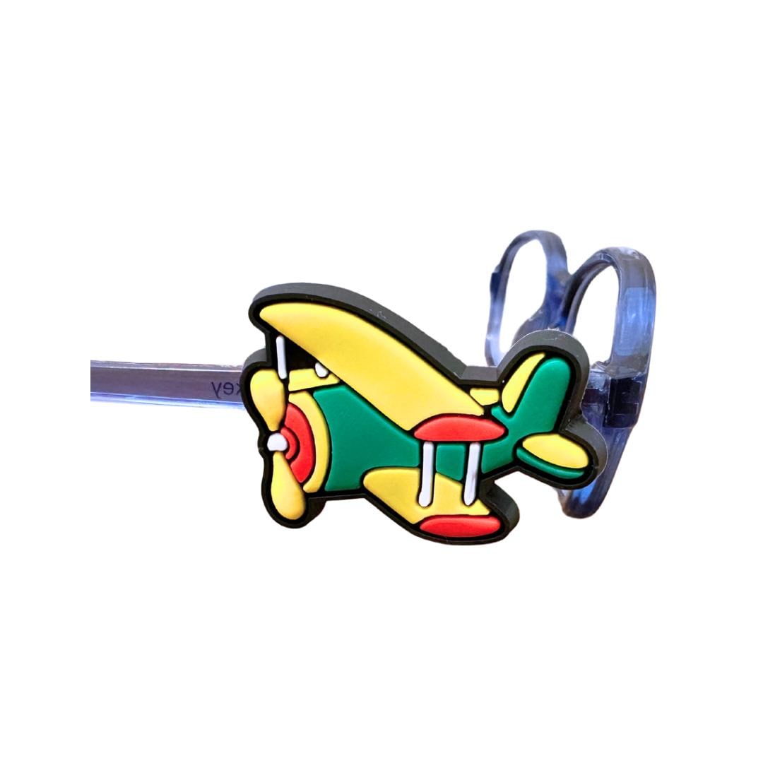 Airplane Eyeglass Charm for Kids, Personalized Accessory for Glasses, Sunglasses Accessory, Charm for Glasses, Glasses Hugger, PVC Charm