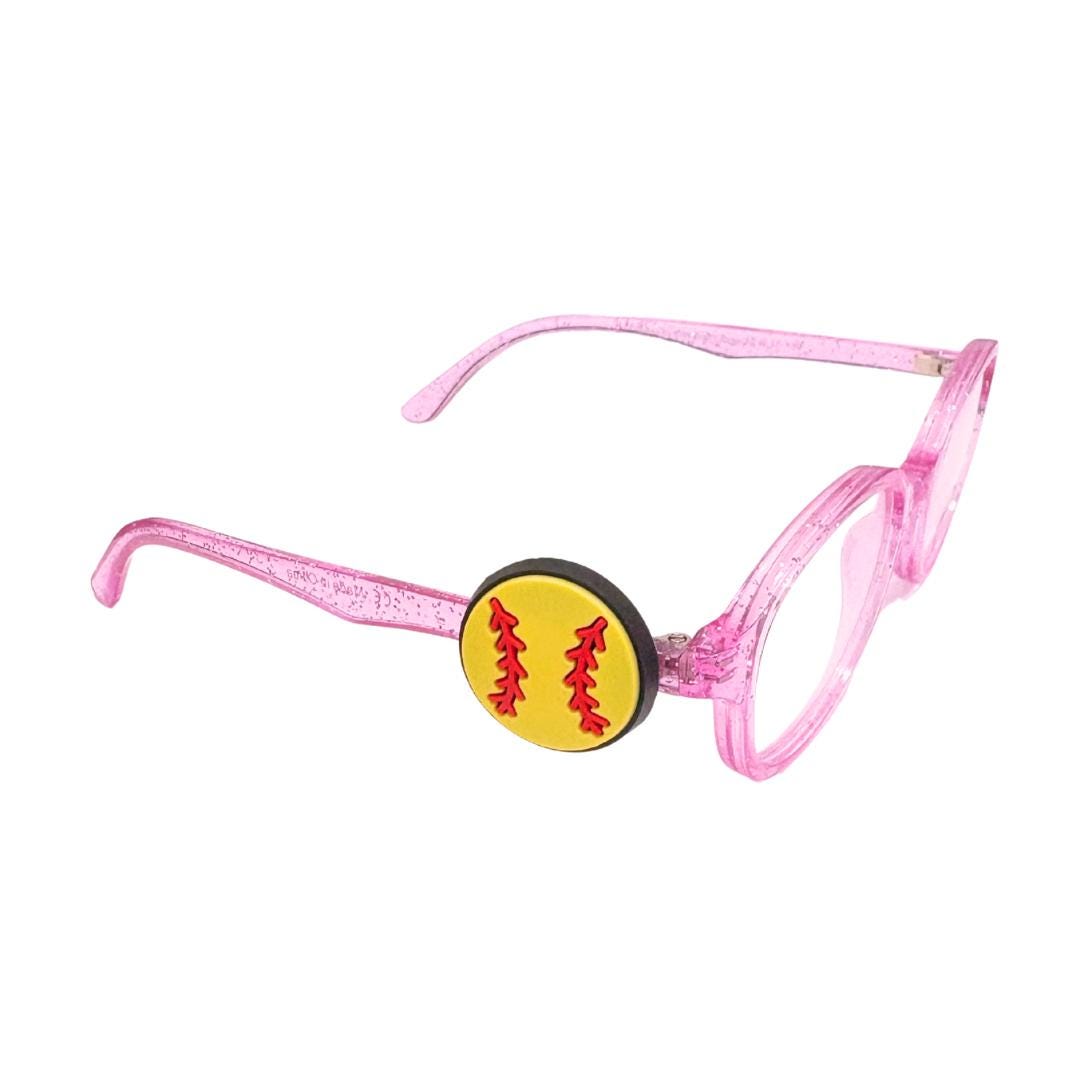 Softball Glasses Charm: Kids Sports Sunglass Accessory