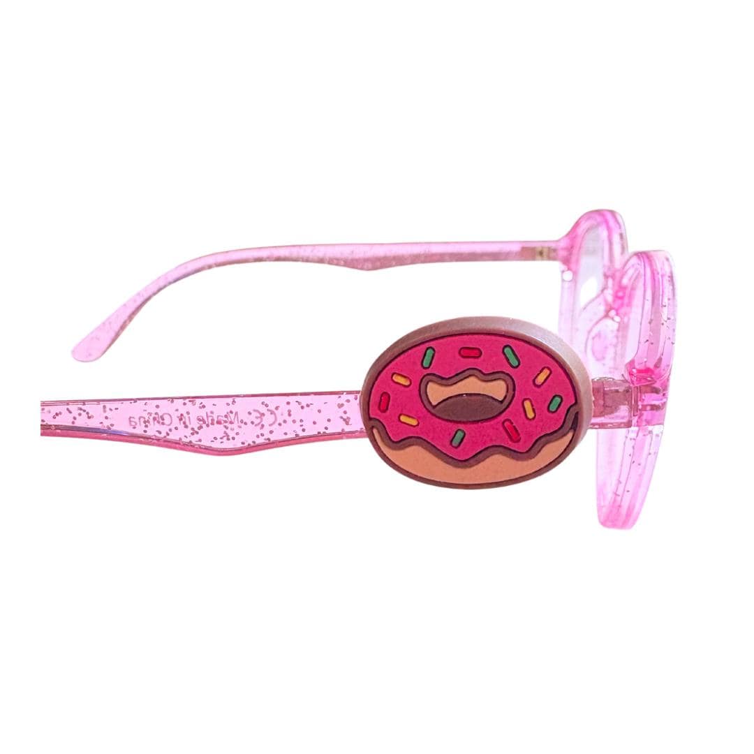 Strawberry Frosted Donut Glasses Charm for Kids: Fun Eyeglass Accessory
