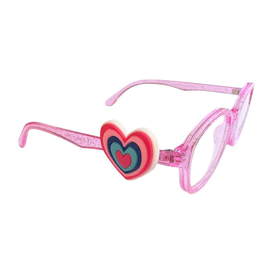 Multicolor Heart Glasses Charm for Kids: Fun Eyeglass Accessory