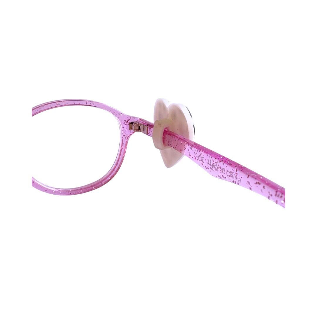 Cowprint Heart Glasses Charm for Kids: Fun Eyeglass Accessory