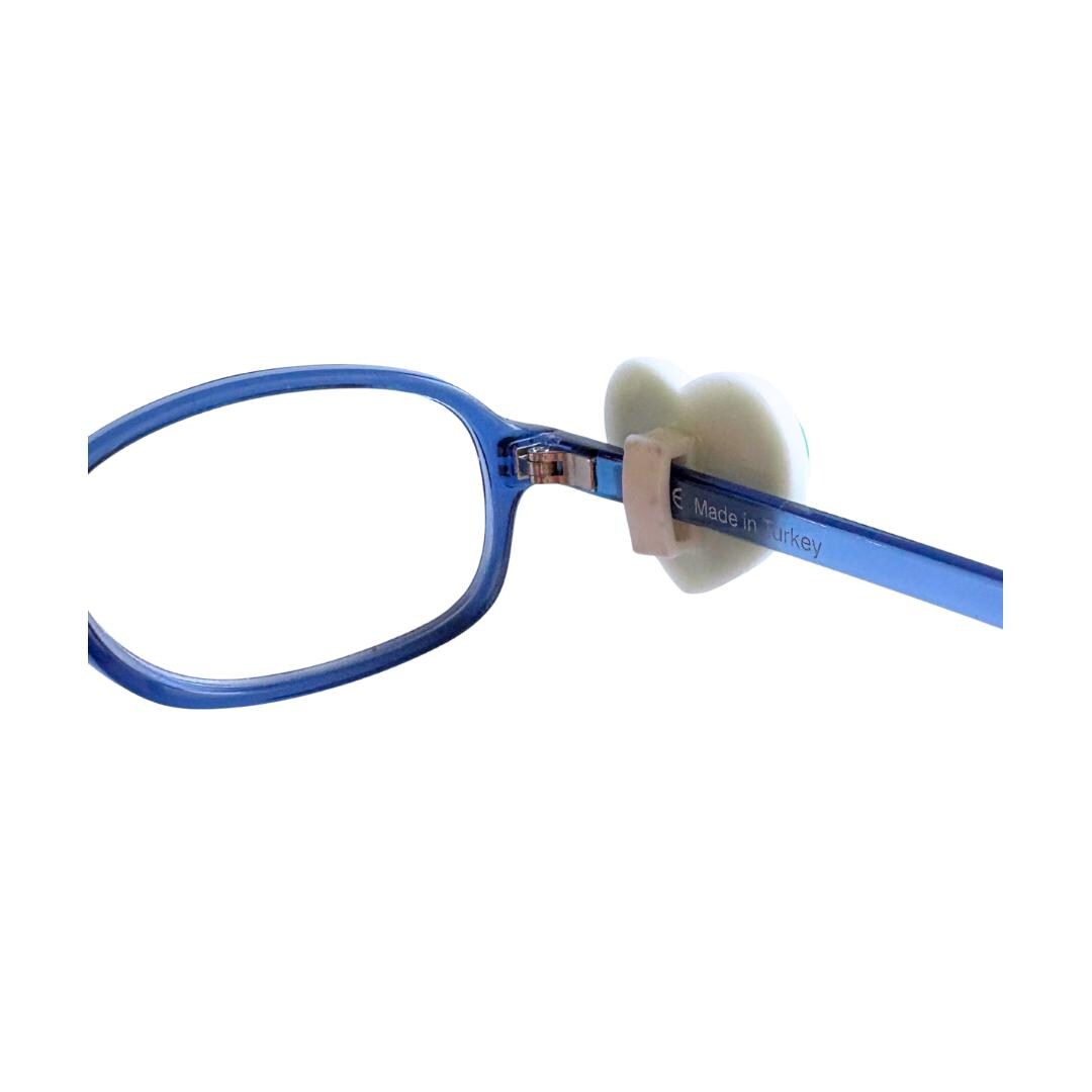 Green and Yellow Polkadot Heart Glasses Charm for Kids: Fun Eyeglass Accessory