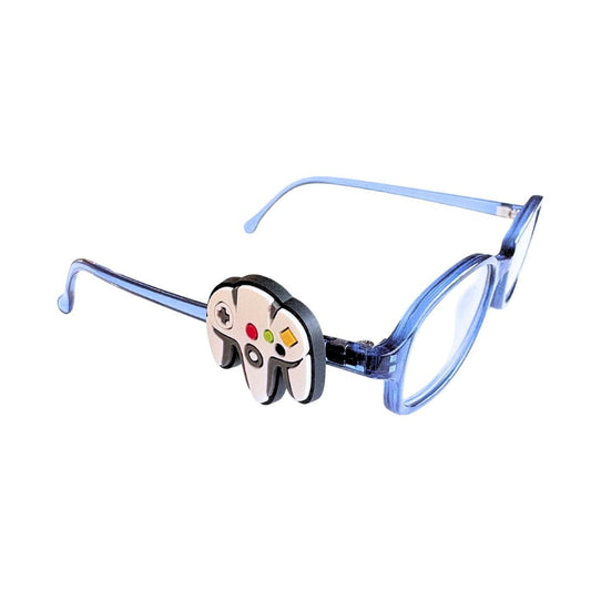 White Game Controller Glasses Charm for Kids: Fun Eyeglass Accessory
