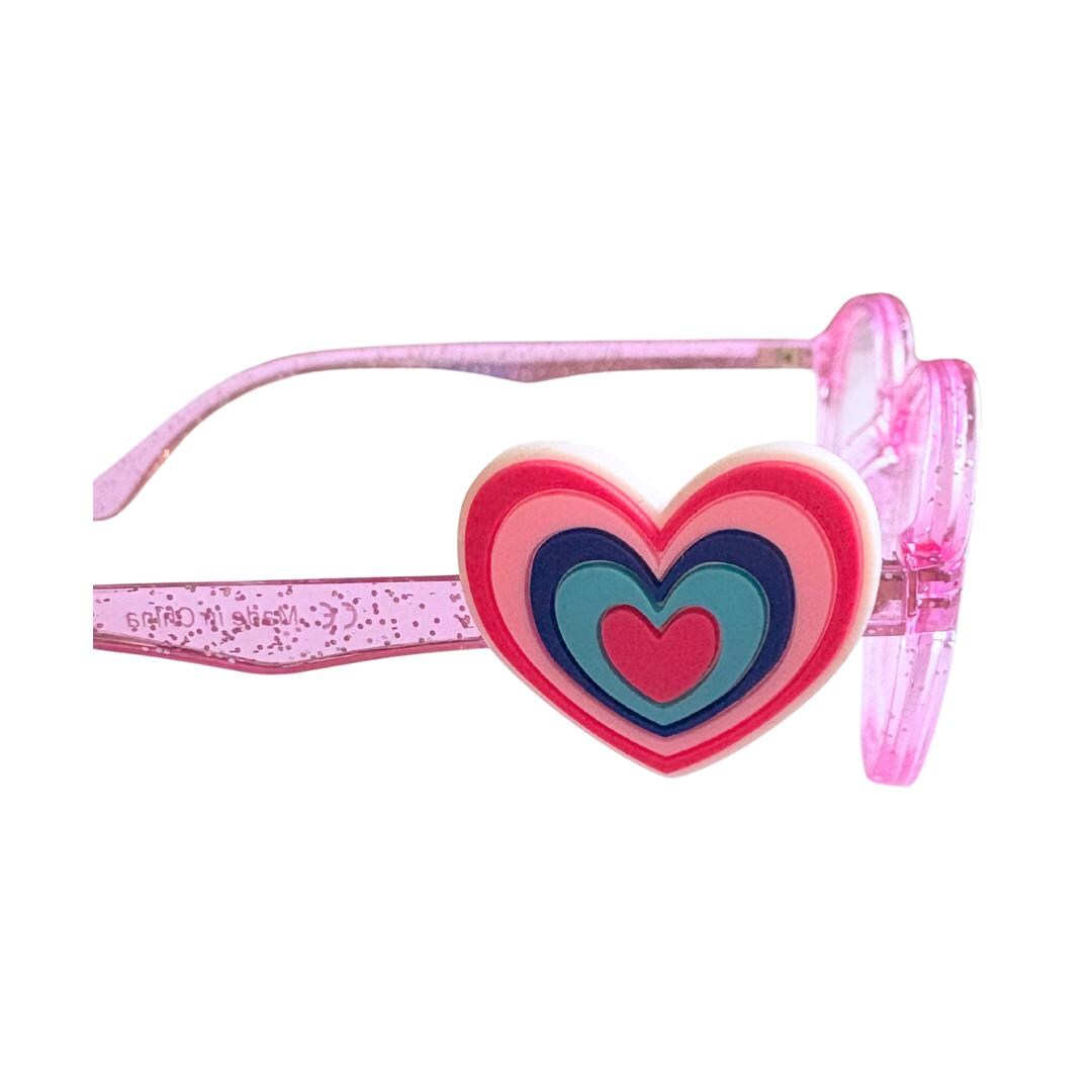 Multicolor Heart Glasses Charm for Kids: Fun Eyeglass Accessory