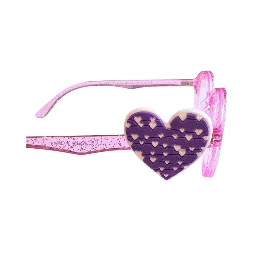 Purple Heart Glasses Charm for Kids: Fun Eyeglass Accessory