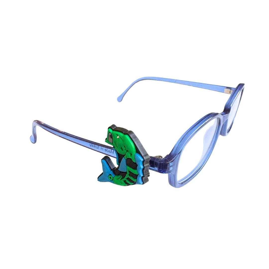 Bass Fishing Glasses Charm for Kids: Fun Fish Eyeglass Accessory