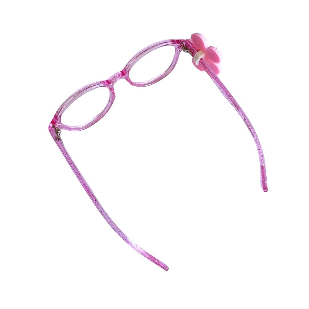 Pink Checkered Flower Glasses Charm | Kids Eyewear Decoration