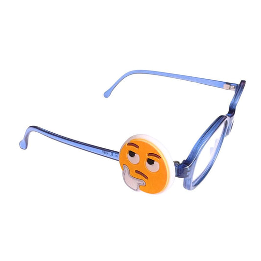Thinking Smiley Face Lightning Eyes Glasses Charm for Kids: Fun Eyeglass Accessory