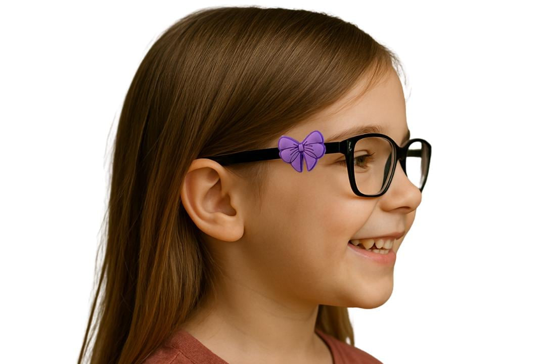 Purple Bow Eyeglass Charm: Personalized Kids Glasses Accessory