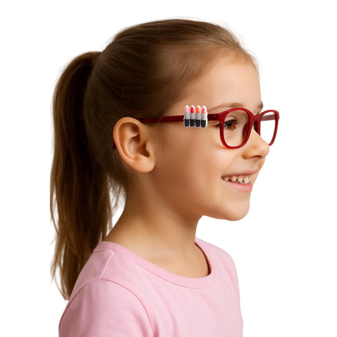 Lipstick Makeup Glasses Charm for Kids: Fun Eyeglass Accessory
