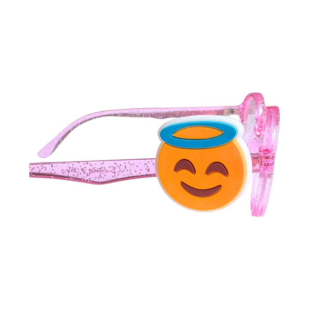 Angel Smiley Face Lightning Eyes Glasses Charm for Kids: Fun Eyeglass Accessory