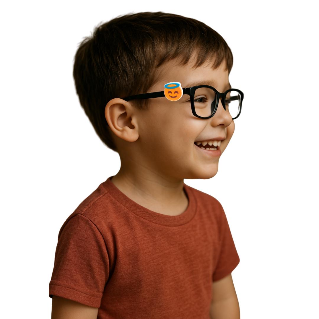 Angel Smiley Face Lightning Eyes Glasses Charm for Kids: Fun Eyeglass Accessory