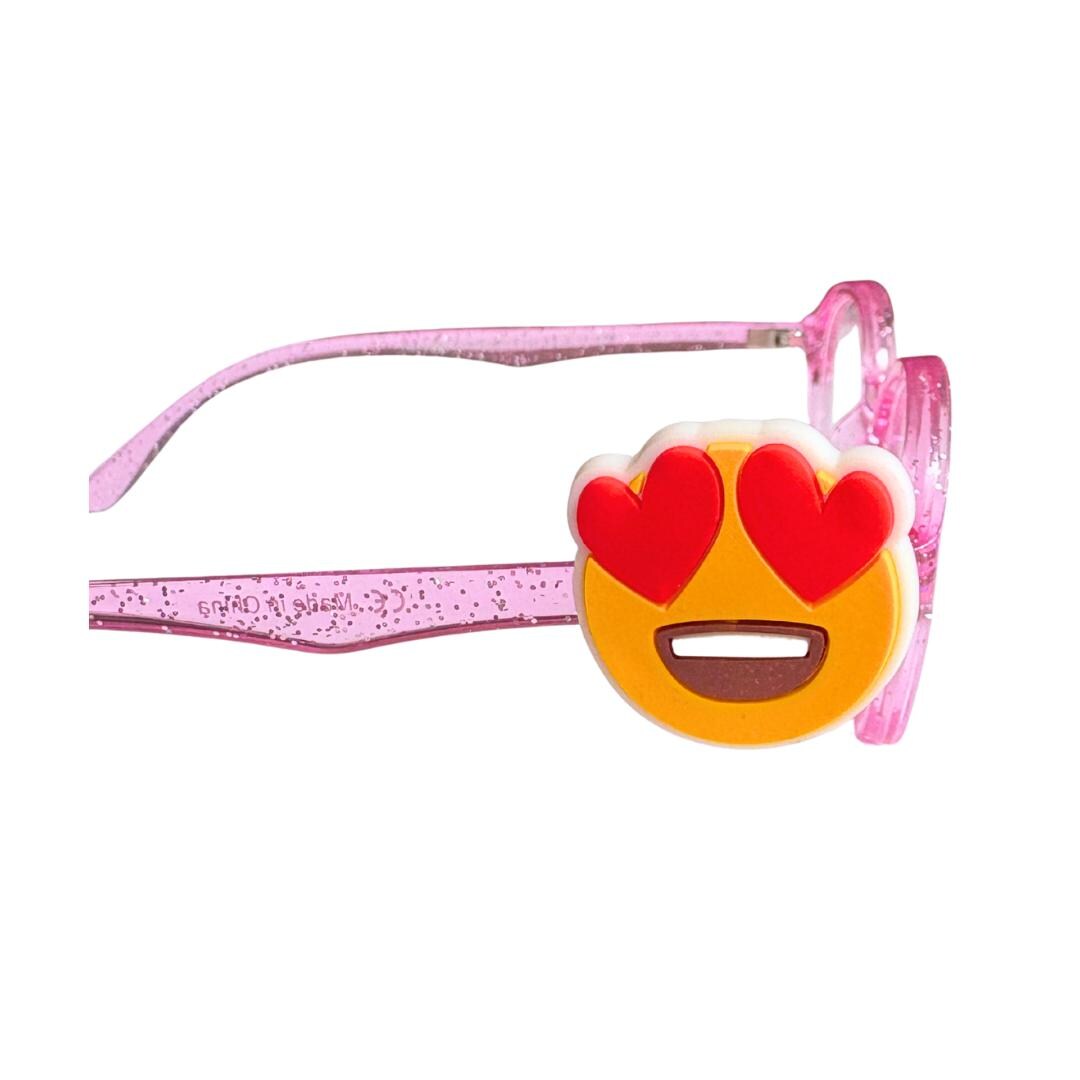 Heart Eyes Smiley Face Glasses Charm for Kids: Fun Eyeglass Accessory