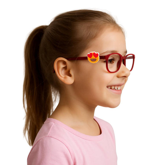 Heart Eyes Smiley Face Glasses Charm for Kids: Fun Eyeglass Accessory