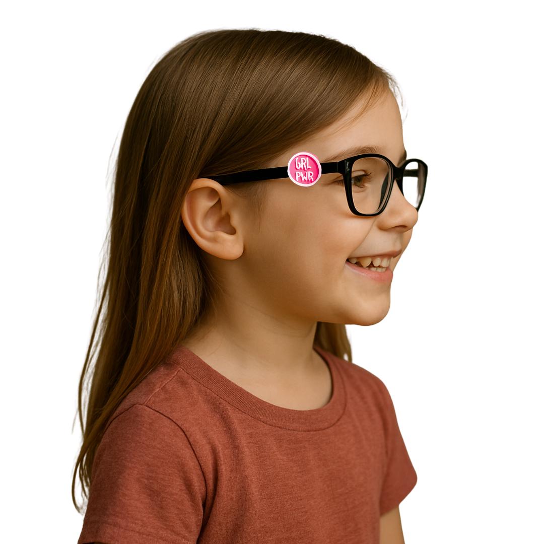 Girl Power Glasses Charm for Kids: Fun Eyeglass Accessory