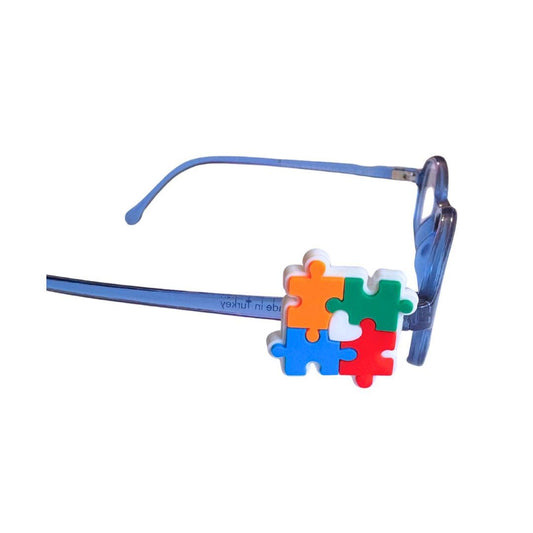 Autism Puzzle Piece with Heart Glasses Charm for Kids: Fun Eyeglass Accessory