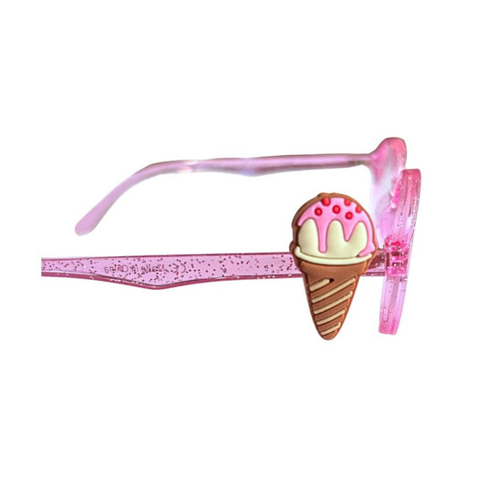 Vanilla and Strawberry Ice Cream Cone Glasses Charm for Kids: Fun Eyeglass Accessory