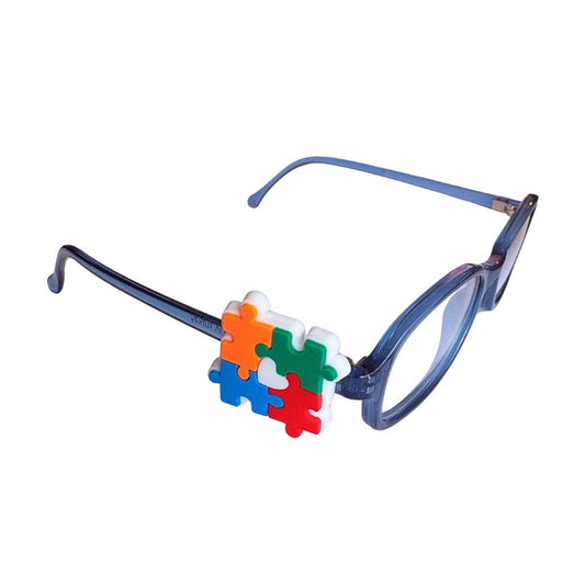 Autism Puzzle Piece with Heart Glasses Charm for Kids: Fun Eyeglass Accessory