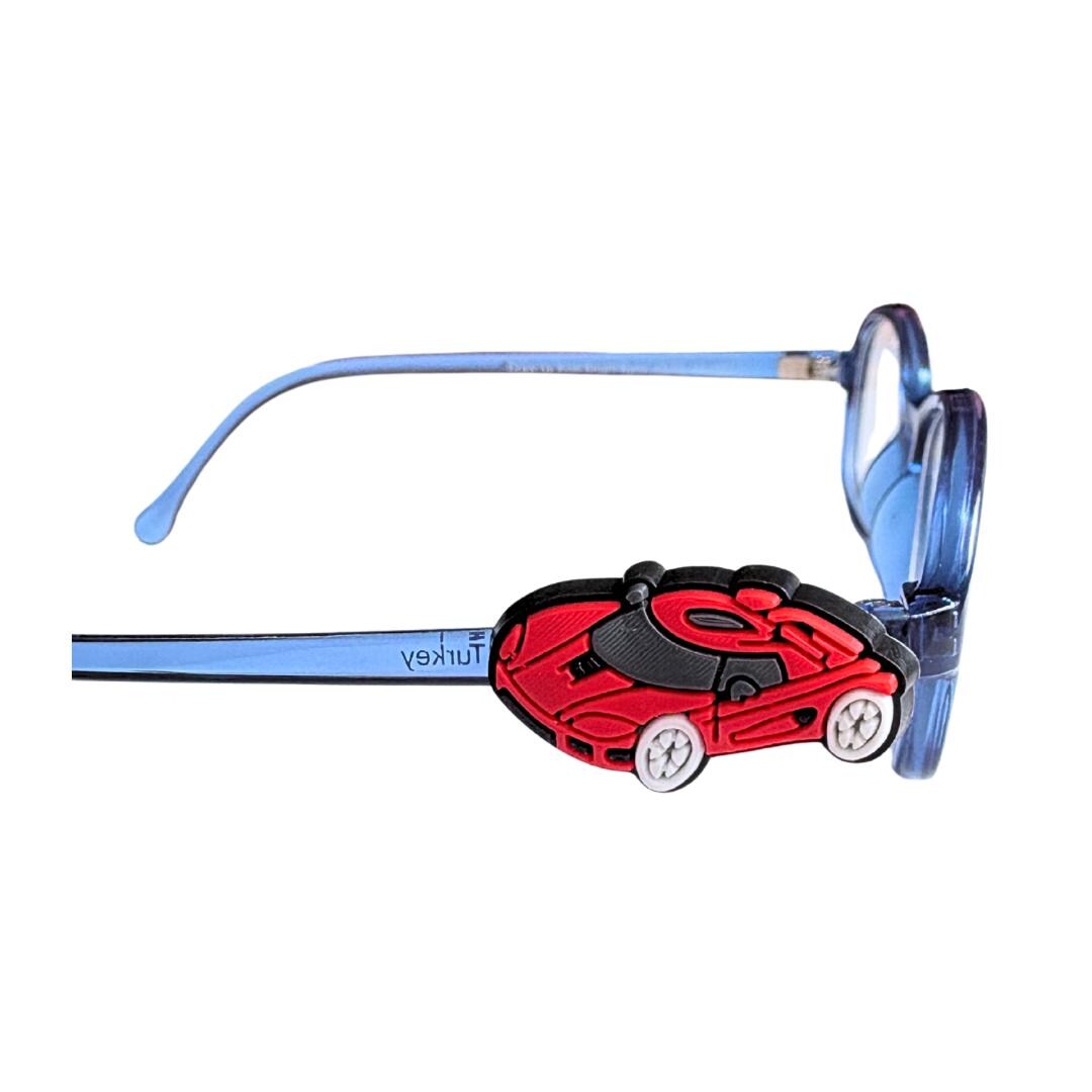 Red Corvette Muscle Car Glasses Charm for Kids | Fun Eyeglass Accessory