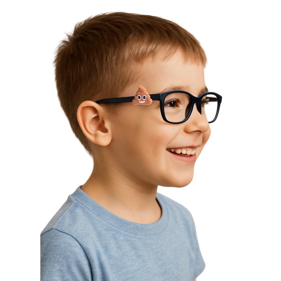 Poop Face Glasses Charm for Kids: Fun Eyeglass Accessory