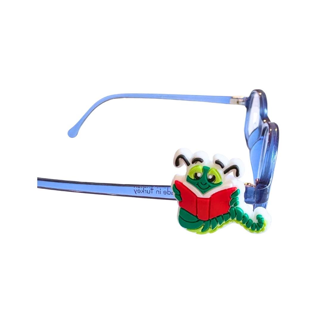 Bookworm Glasses Charm for Kids: Fun Back to School Eyeglass Accessory