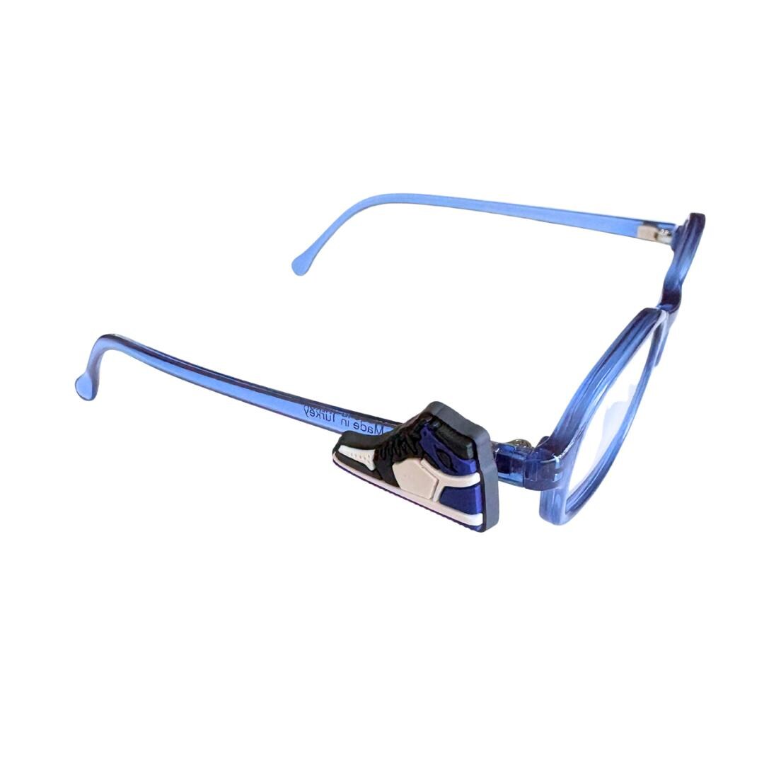 Blue and White High Top Sports Shoe Eyeglass Charm for Kids: Personalized Glasses Accessory