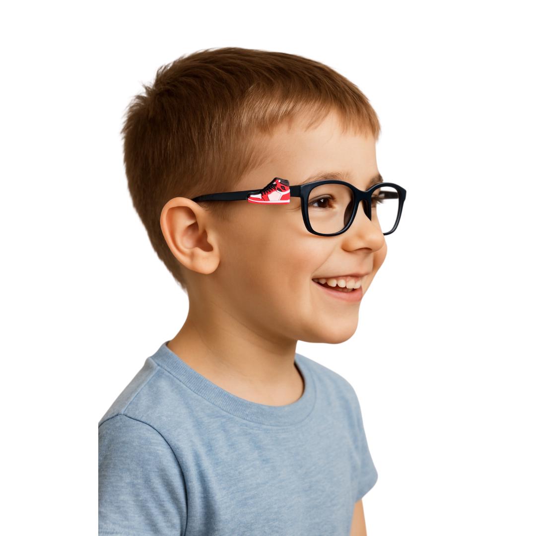 Red and White High Top Sports Shoe Eyeglass Charm for Kids: Personalized Glasses Accessory