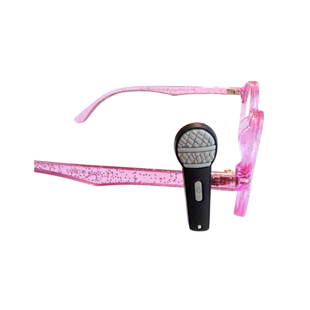 Karaoke Microphone Glasses Charm for Kids: Fun Eyeglass Accessory