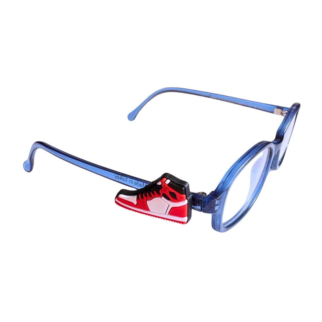 Red and White High Top Sports Shoe Eyeglass Charm for Kids: Personalized Glasses Accessory