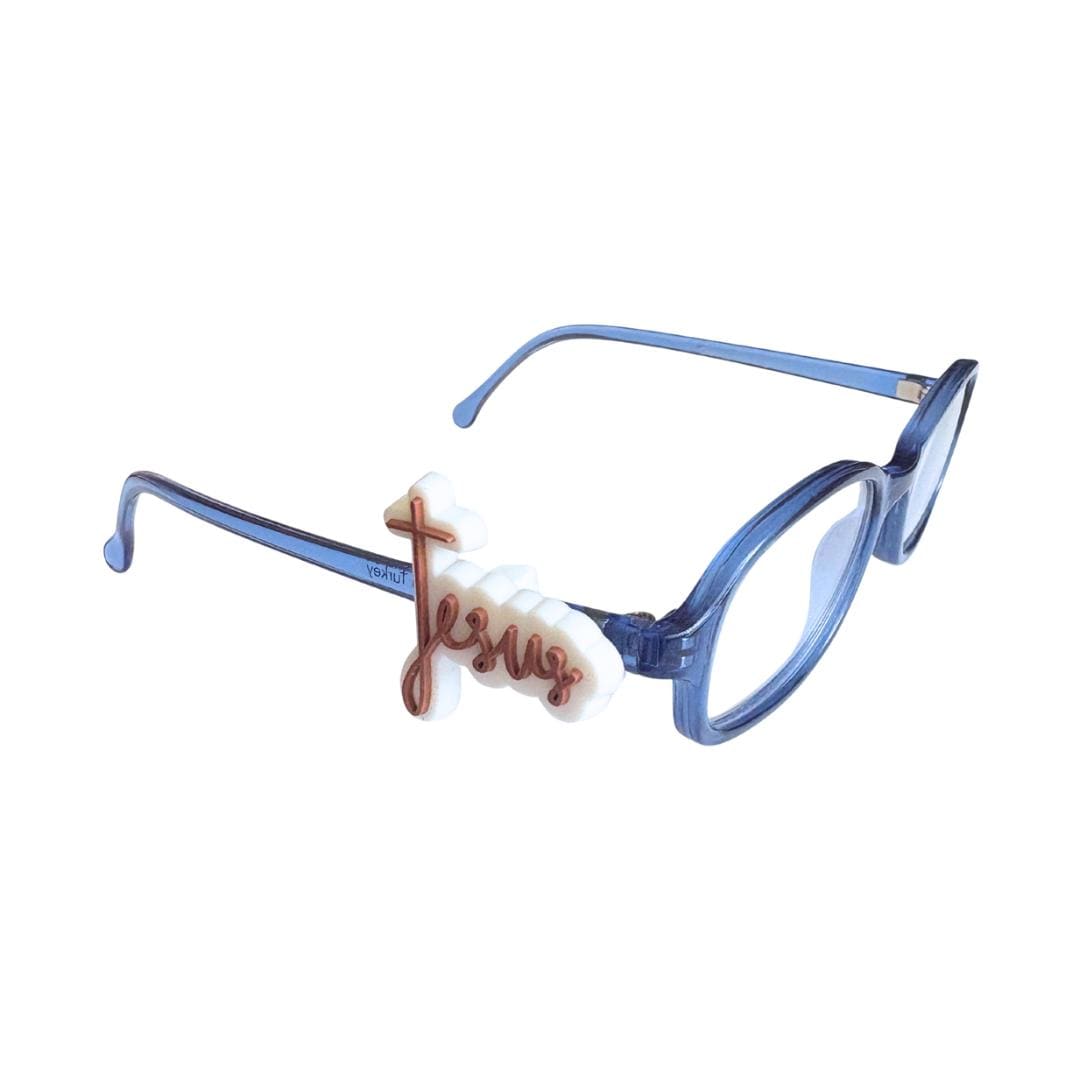 Jesus with Cross Glasses Charm for Kids: Fun Eyeglass Accessory