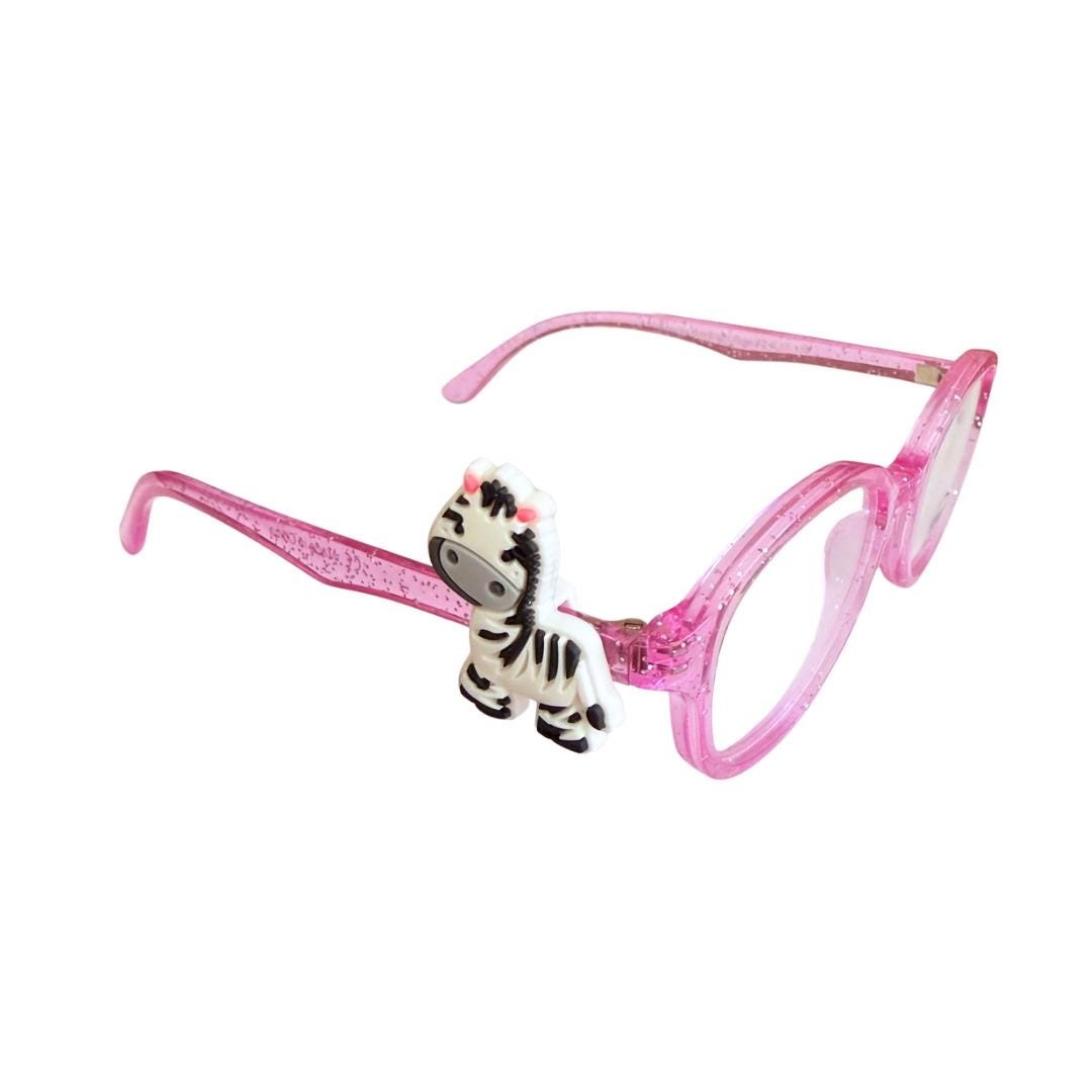 Zebra Safari Glasses Charm for Kids: Fun Animal Eyeglass Accessory