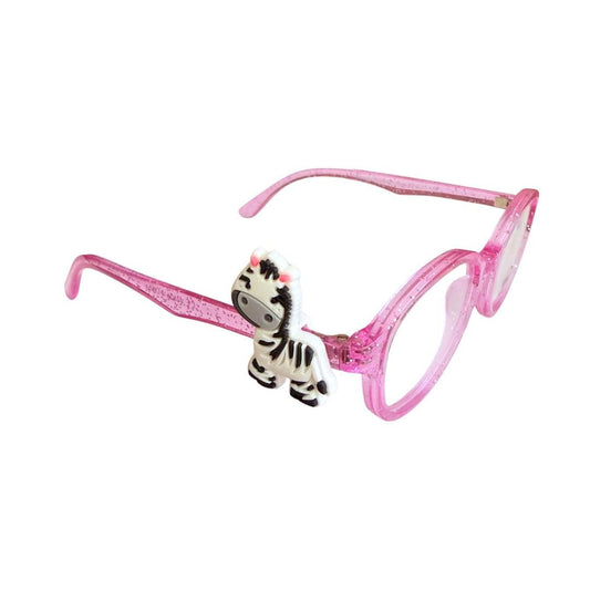Zebra Safari Glasses Charm for Kids: Fun Animal Eyeglass Accessory