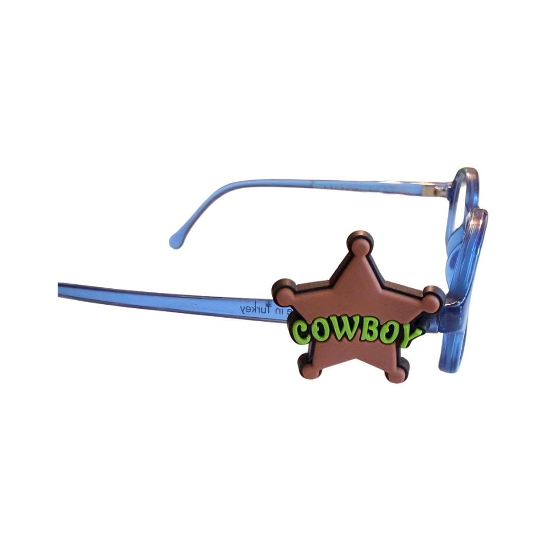 Cowboy Badge Glasses Charm for Kids: Fun Eyeglass Accessory