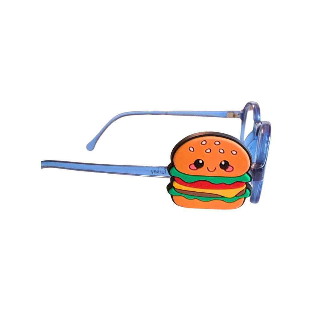 Hamburger Glasses Charm for Kids: Fun Food Eyeglass Accessory
