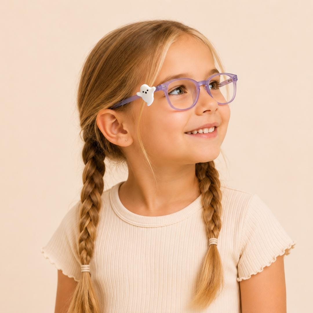 Halloween White Ghost Charm | Fun Glasses Accessories for Kids